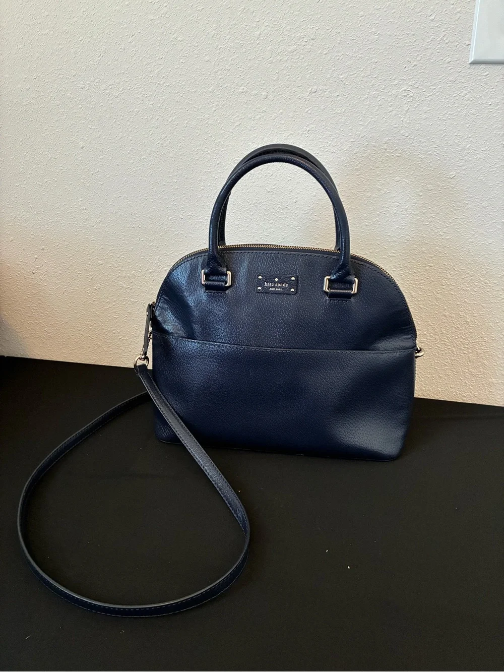 kate spade Navy Leather Dome Satchel